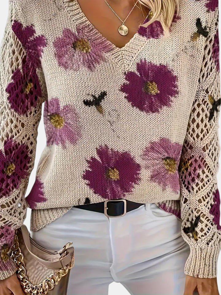 Marlisa | Floral Openwork Sweater