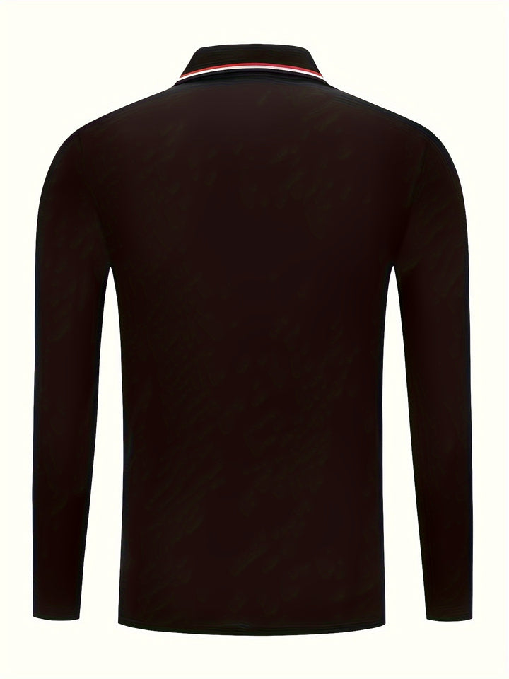 Wells | Men's Long Sleeve Lapel Polo Shirt