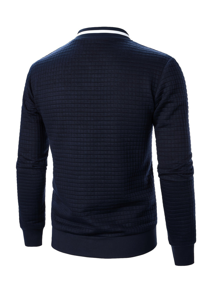 Marcus | Textured Stand-Collar Bomber Jacket