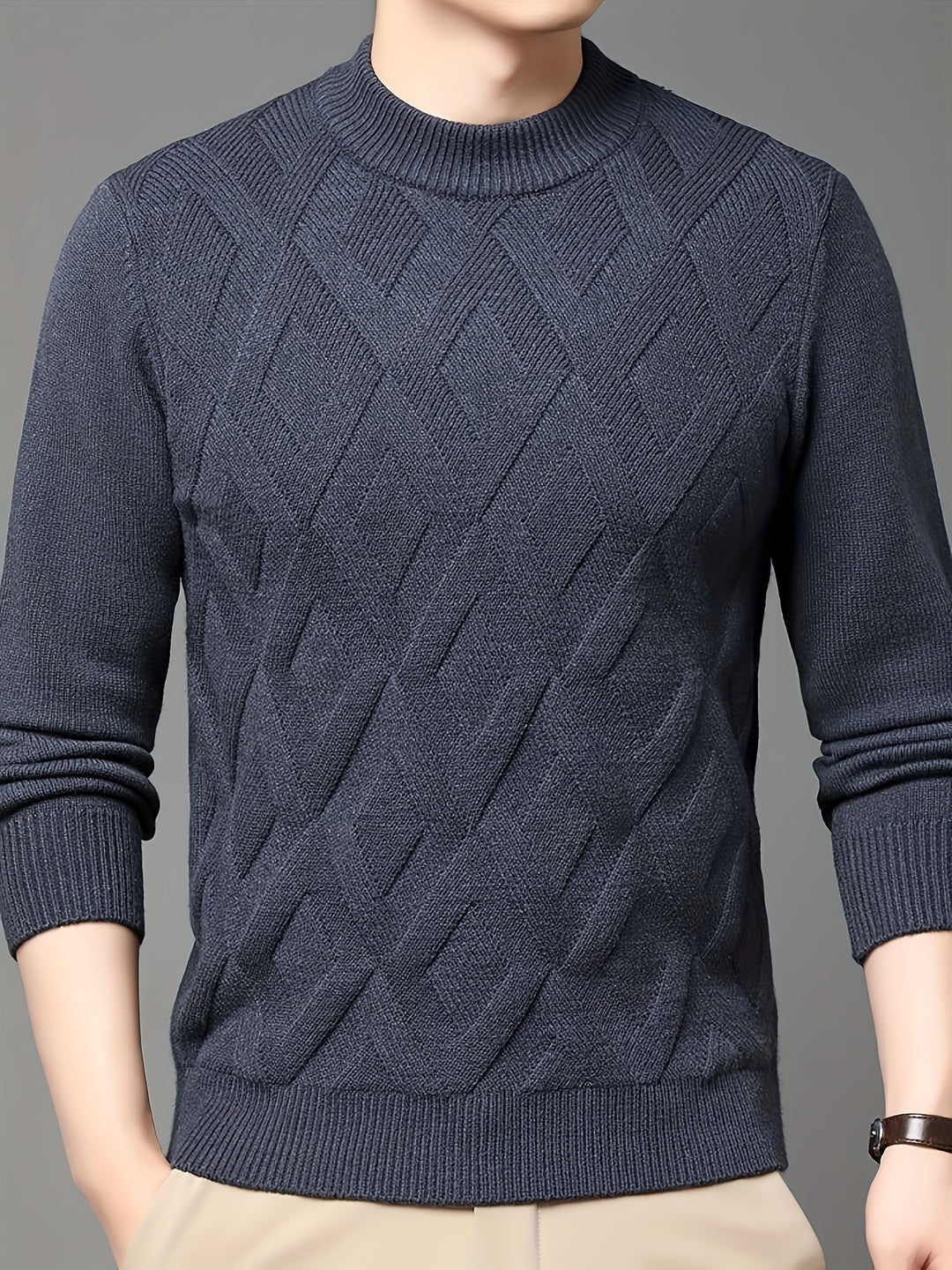 Elliot | Textured Mock-Neck Sweater