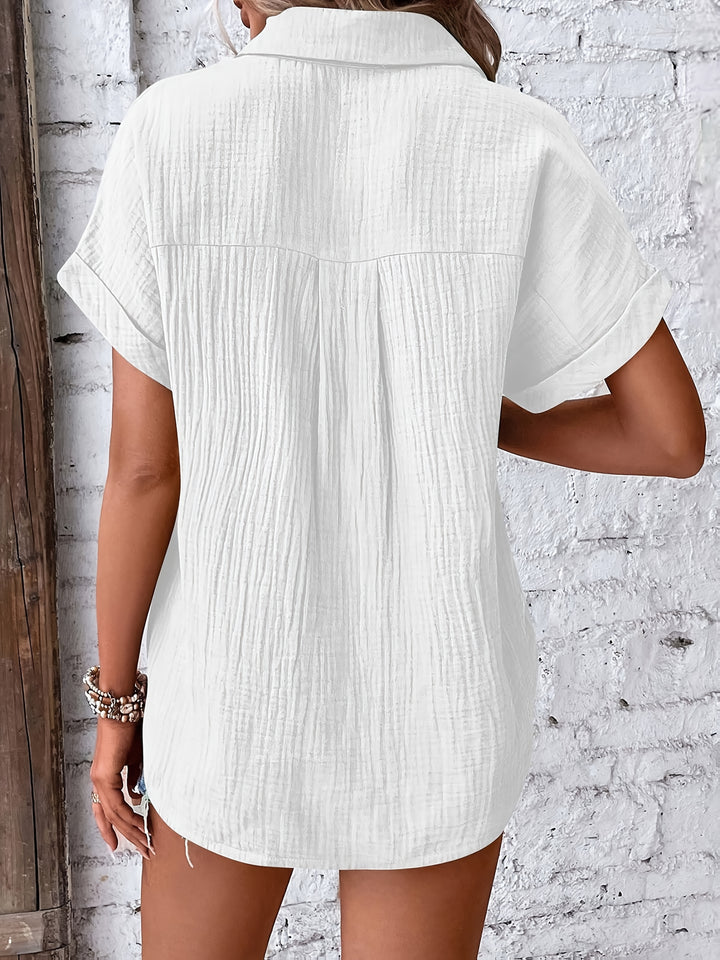 Harlow | Women's Textured Oversized Button-Up Shirt