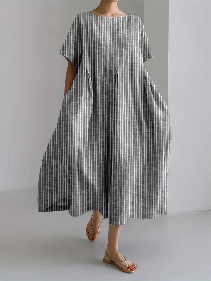 Marlowe | Relaxed Pinstripe Midi Dress