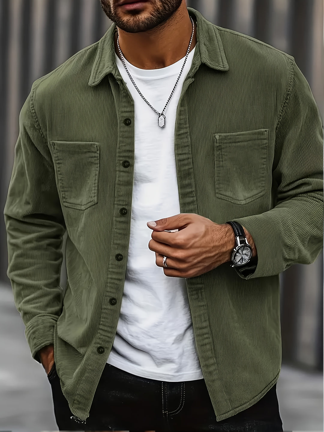 Desmond | Ribbed Textured Overshirt