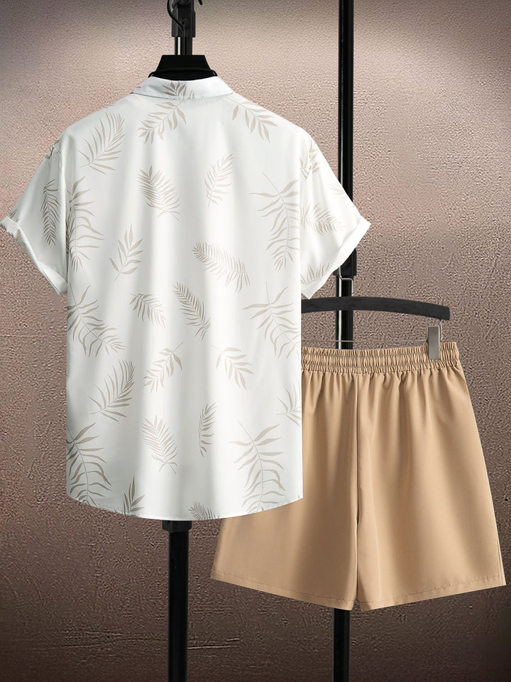 Devlin | Men's Leaf Print Shirt & Shorts Set