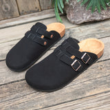 Oskar | Men's Double-Buckle Suede Clog Mule