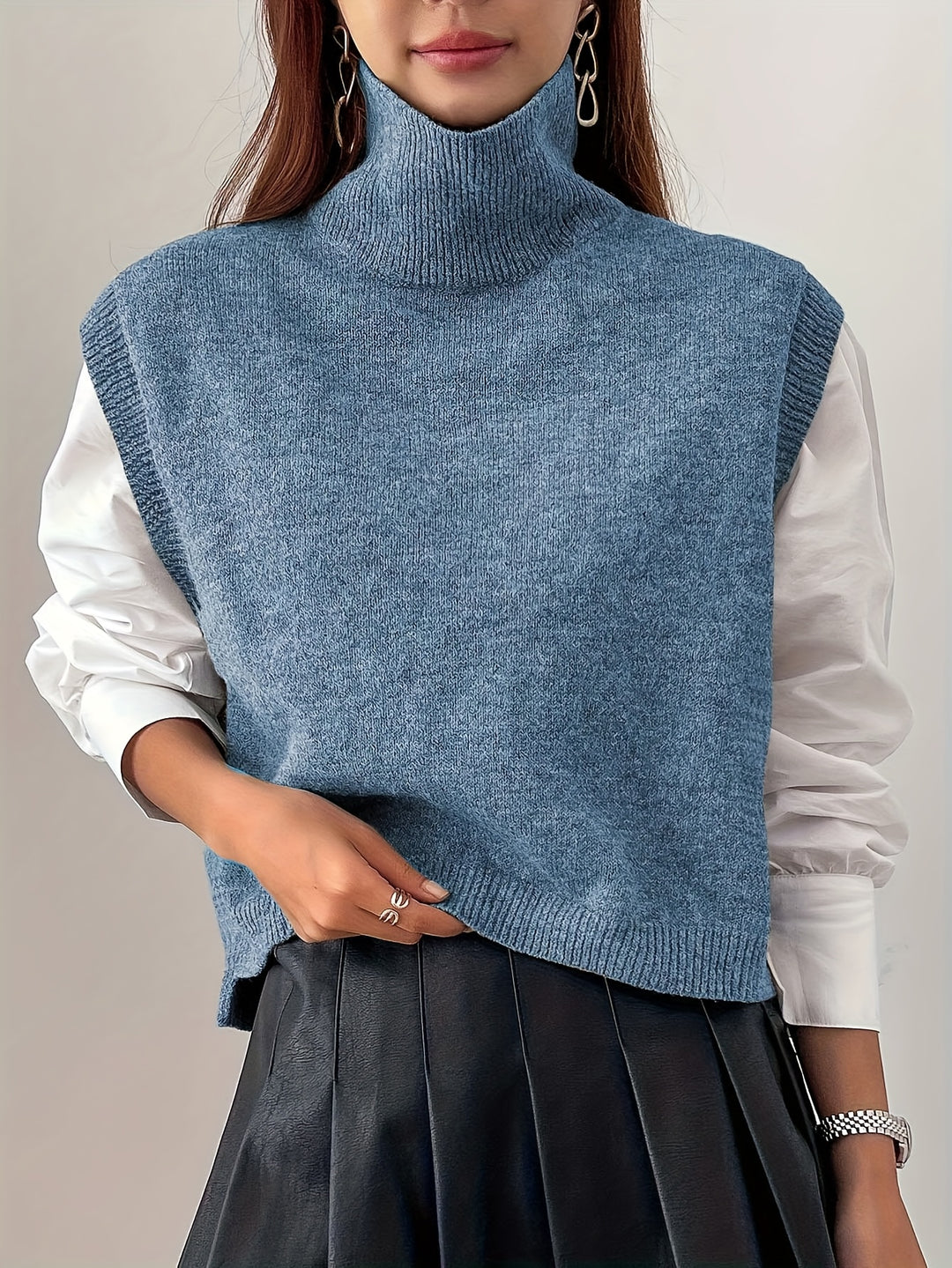 Elspeth | Elegant High-Neck Sweater Vest