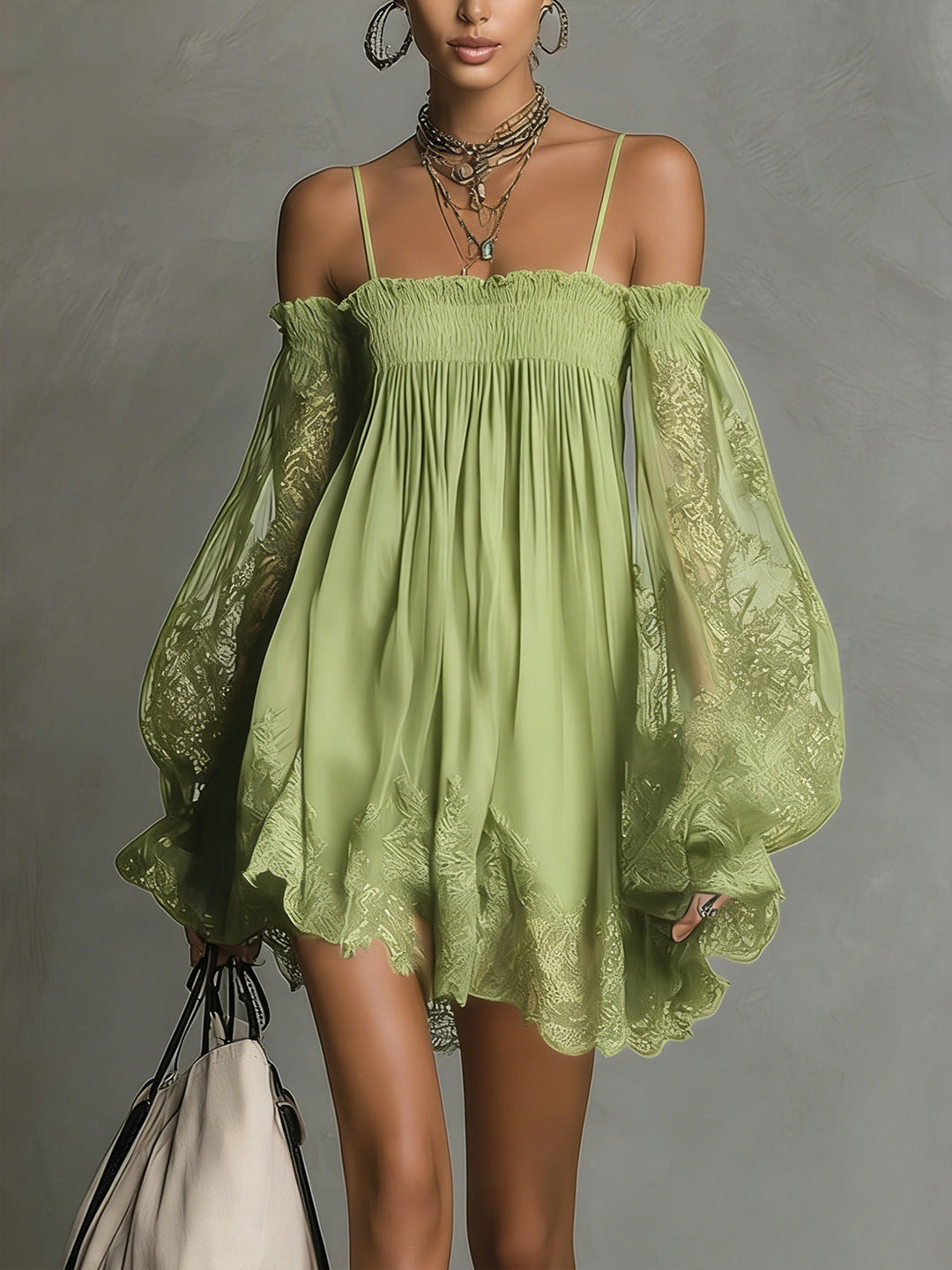 Celia | Off-Shoulder Lace Mini Dress