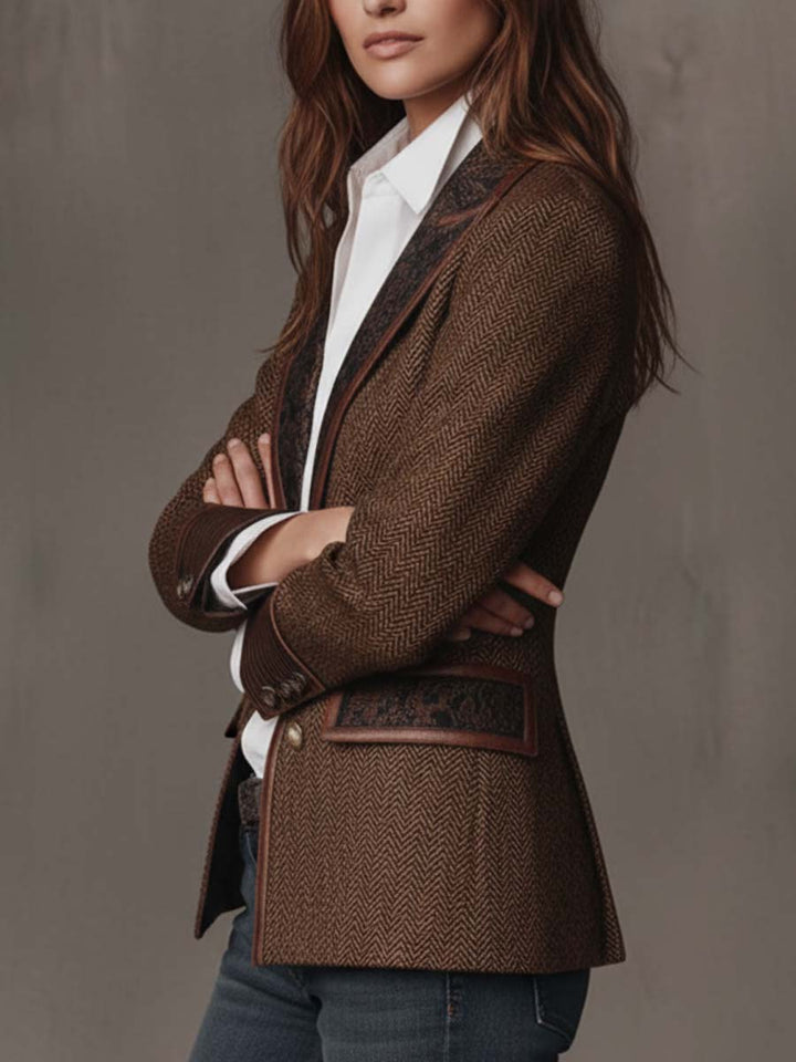Rosaline | Herringbone Panel Blazer