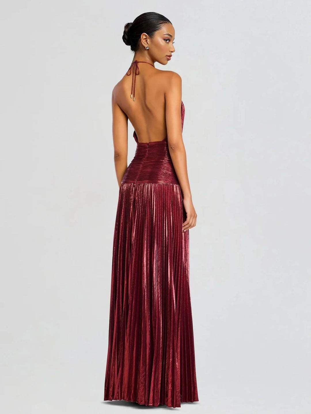 Miranda | Pleated Halter Maxi Dress