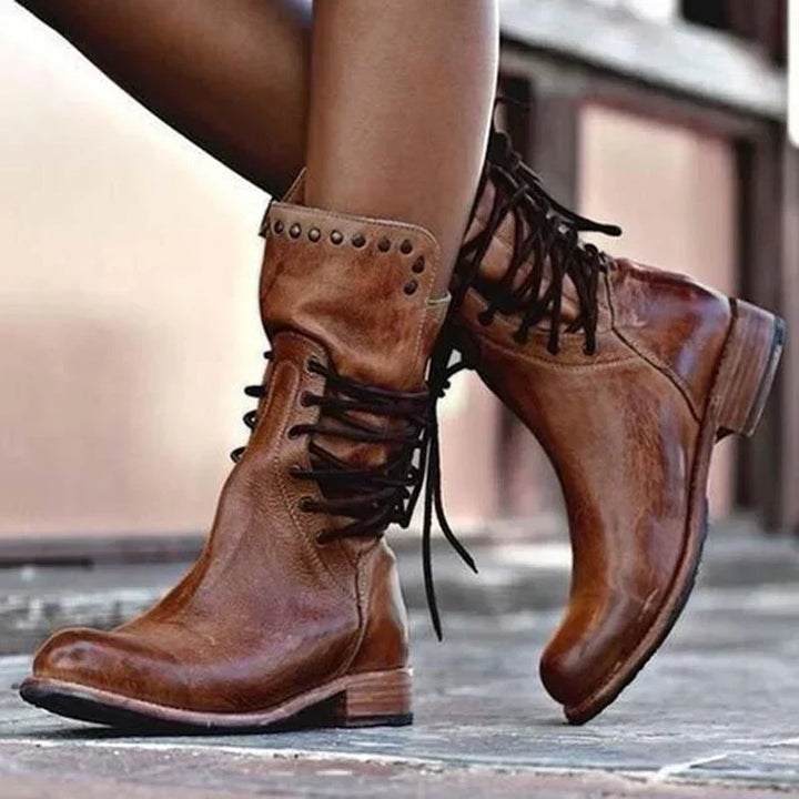 Regina | Vintage-Inspired Lace-Up Boots