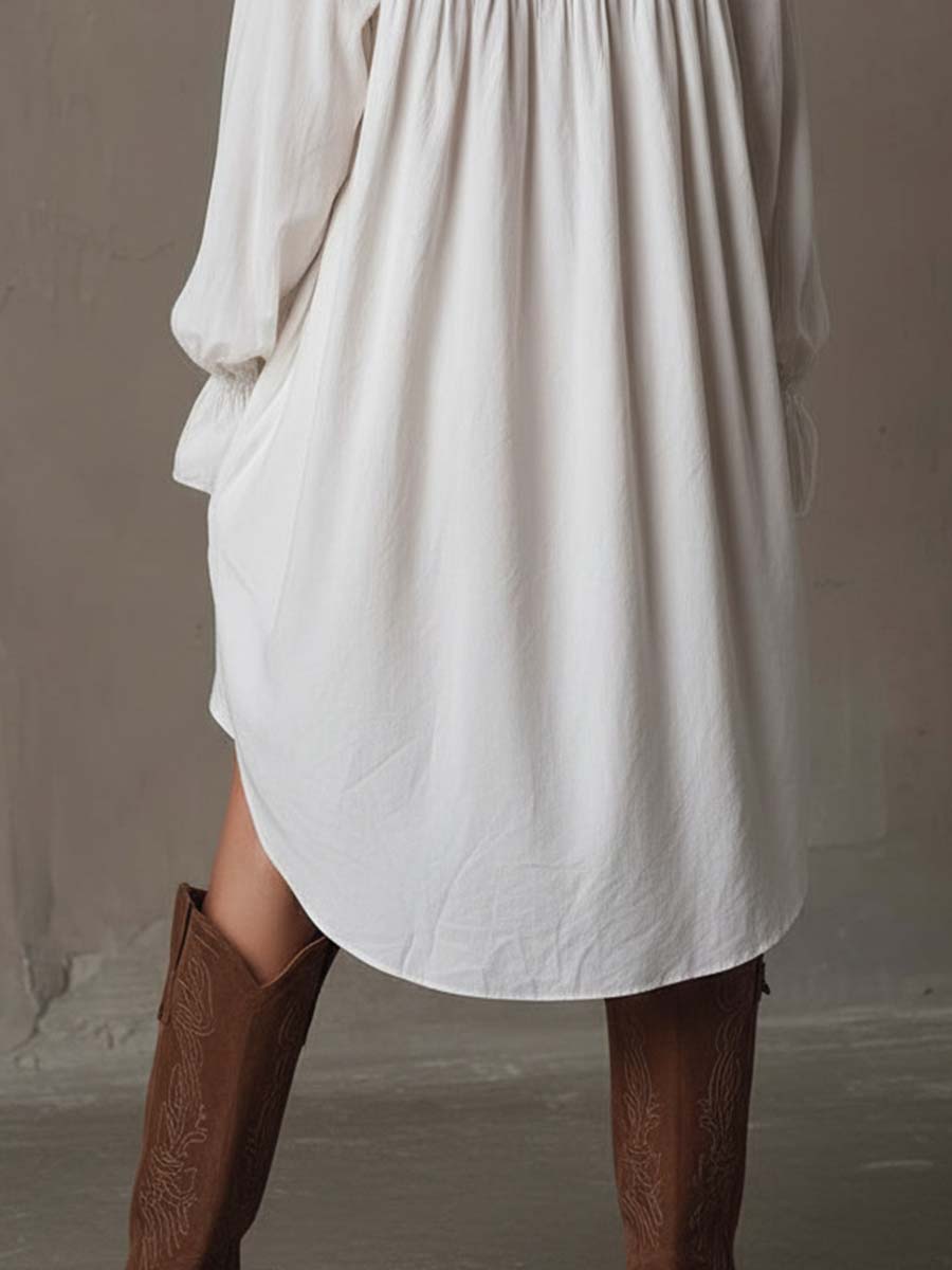 Corinne | Flowing High-Low Shirt Dress