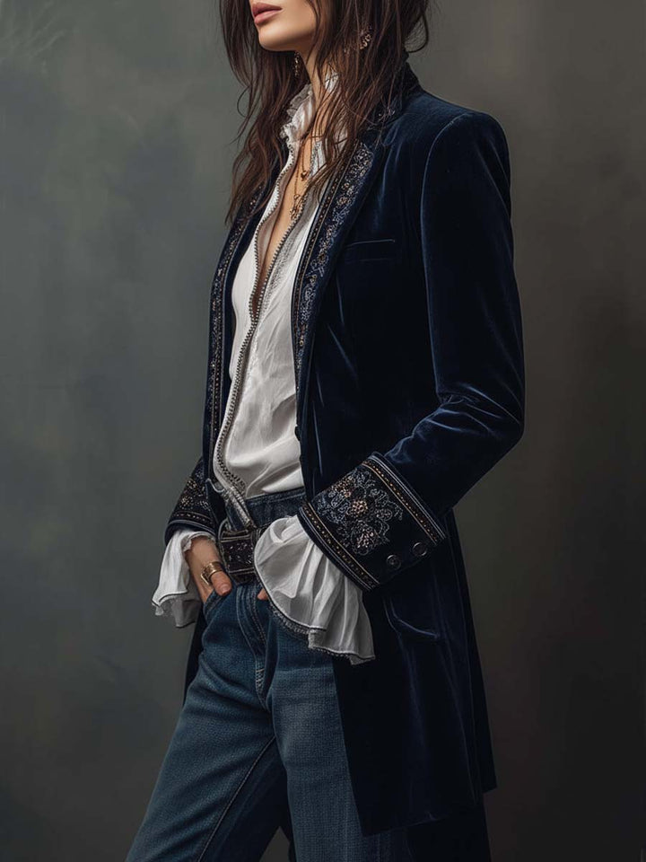 Isabelle | Embroidered Longline Jacket