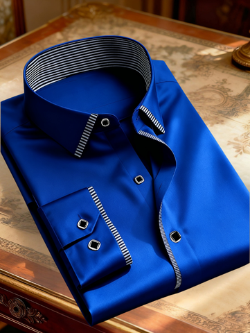 Cassian | Men's Layered Contrast Collar Shirt