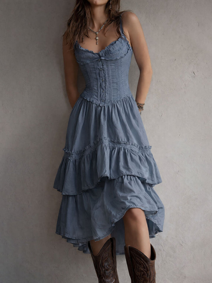 Juliette | Tiered Corset Midi Dress