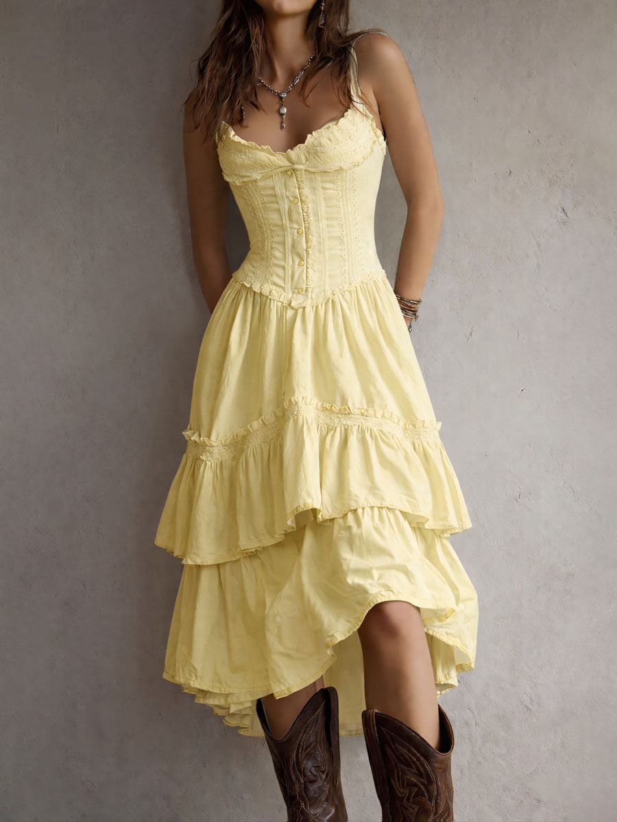 Juliette | Tiered Corset Midi Dress