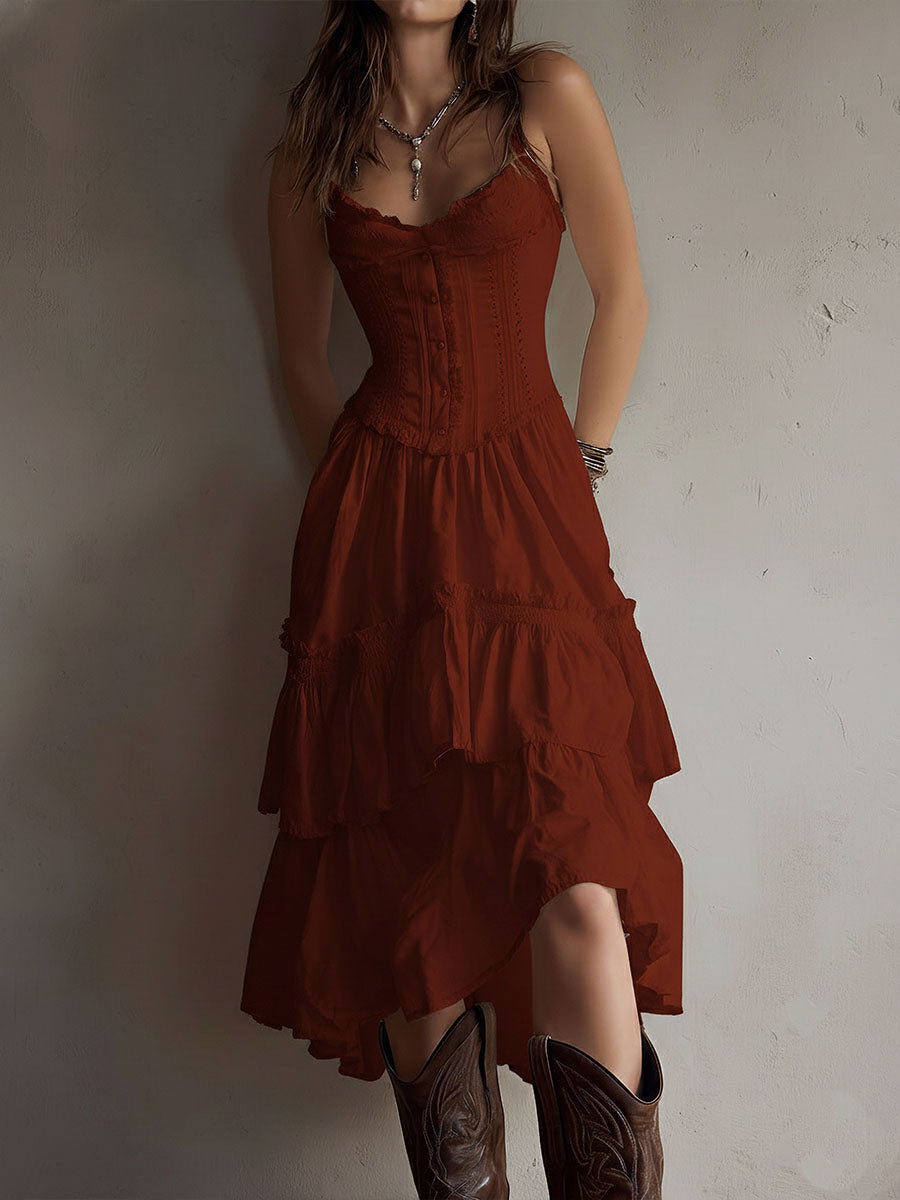 Juliette | Tiered Corset Midi Dress