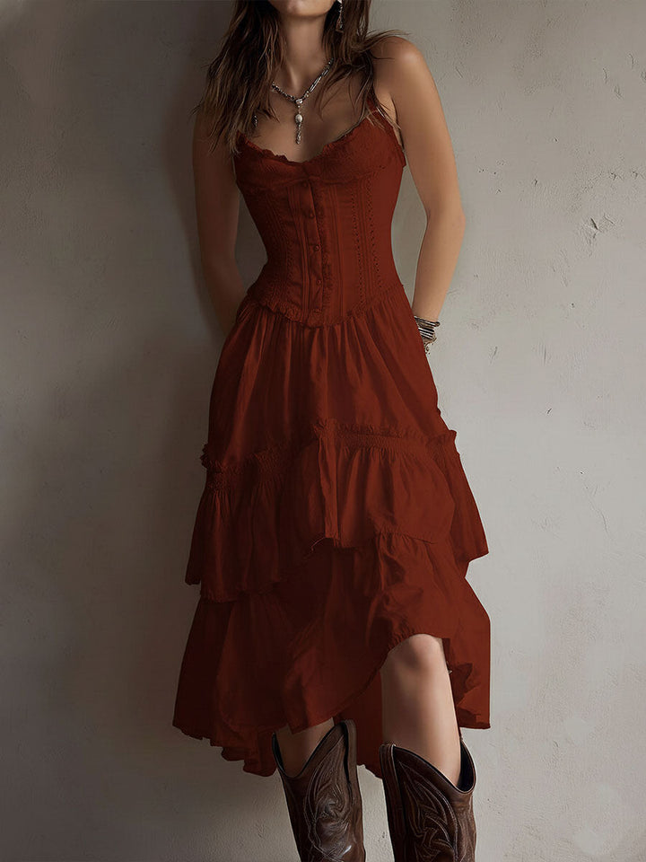 Juliette | Tiered Corset Midi Dress