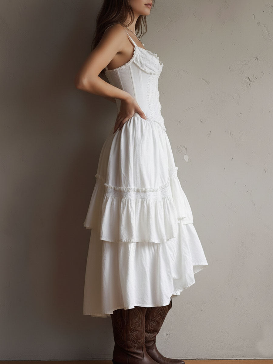 Juliette | Tiered Corset Midi Dress