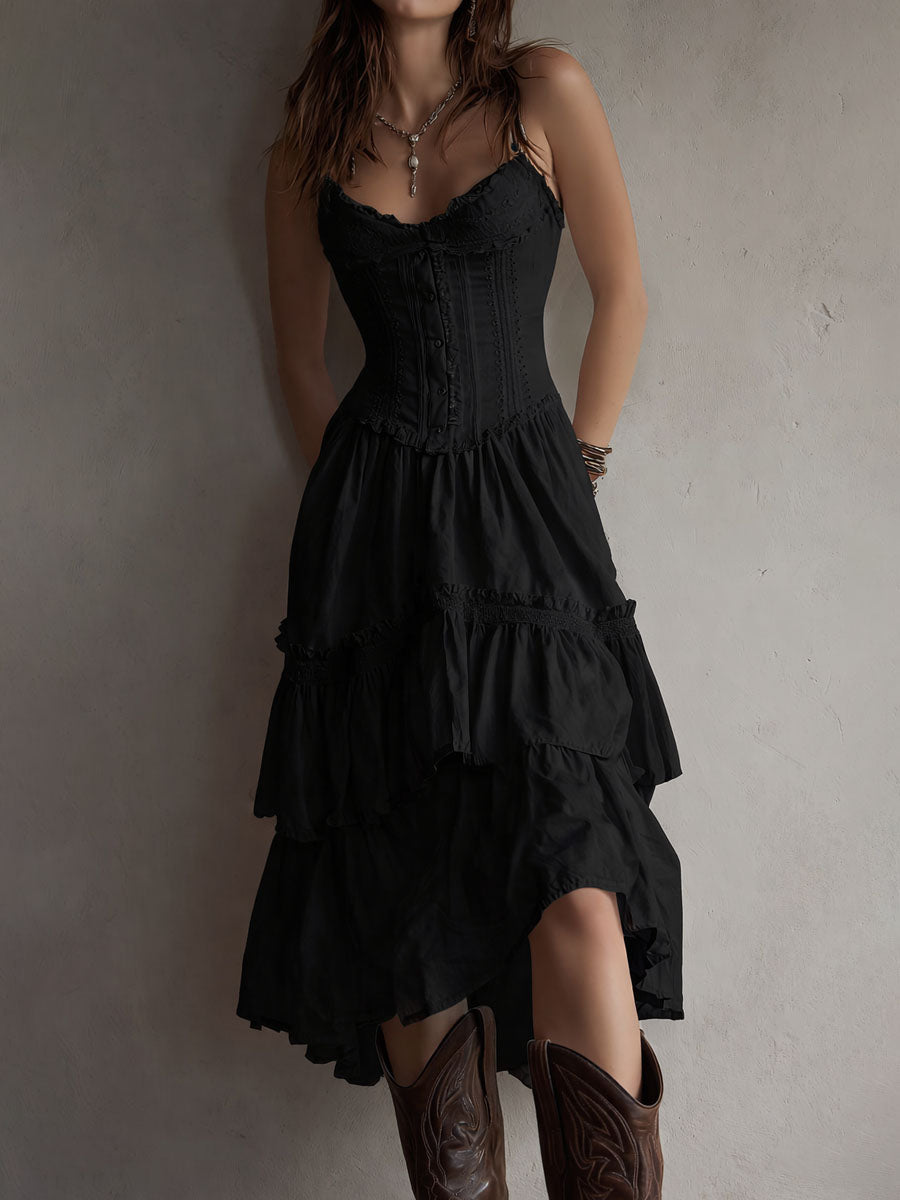 Juliette | Tiered Corset Midi Dress