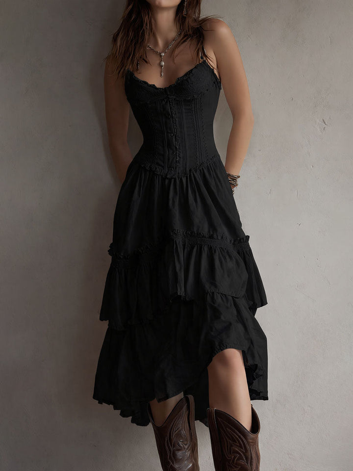 Juliette | Tiered Corset Midi Dress