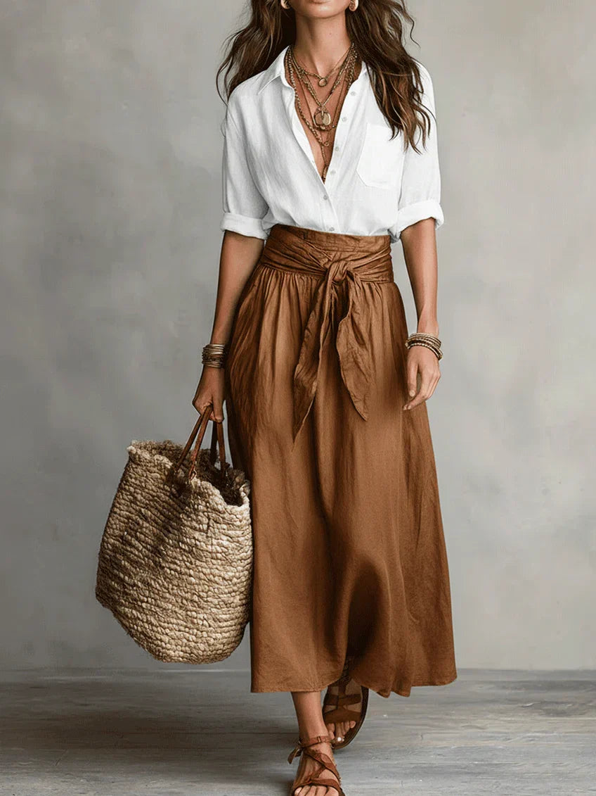 Odessa | Flowing Tie-Waist Maxi Skirt