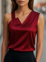 Vesper | Asymmetric-Neck Sleeveless Top