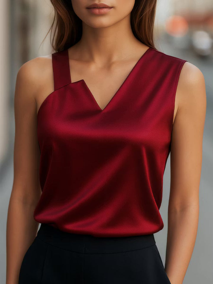 Vesper | Asymmetric-Neck Sleeveless Top