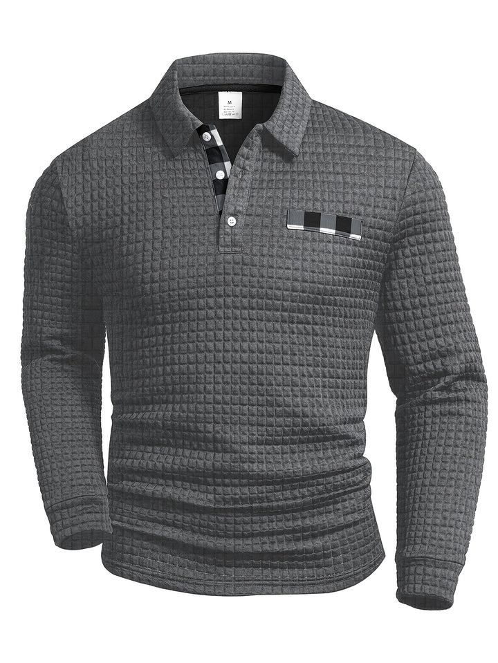 Hollis | Textured Long-Sleeve Polo Shirt