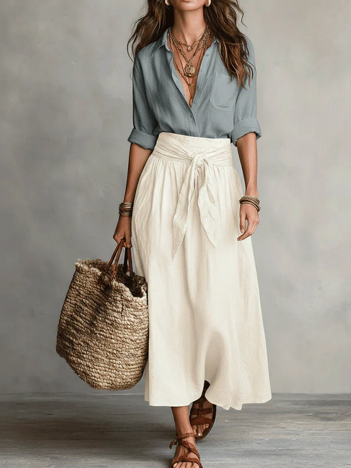 Odessa | Flowing Tie-Waist Maxi Skirt