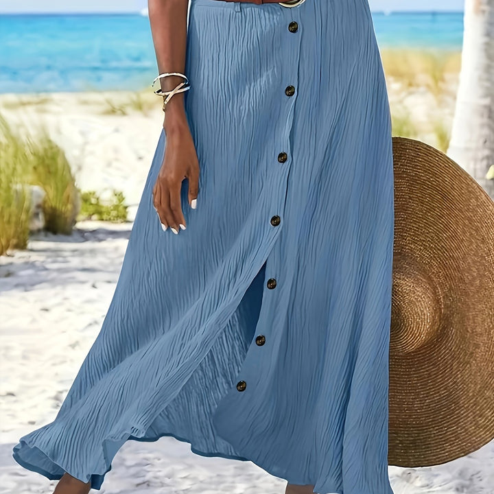 Diane | Button-Front A-Line Maxi Skirt