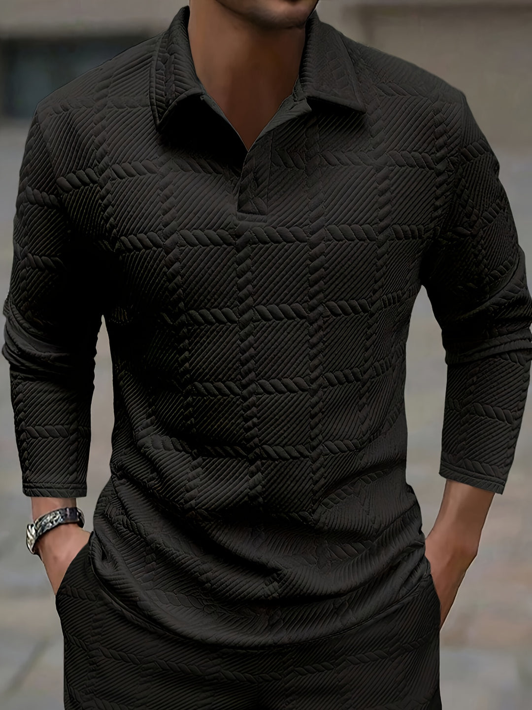 Camden | Men's Knit Jacquard Polo