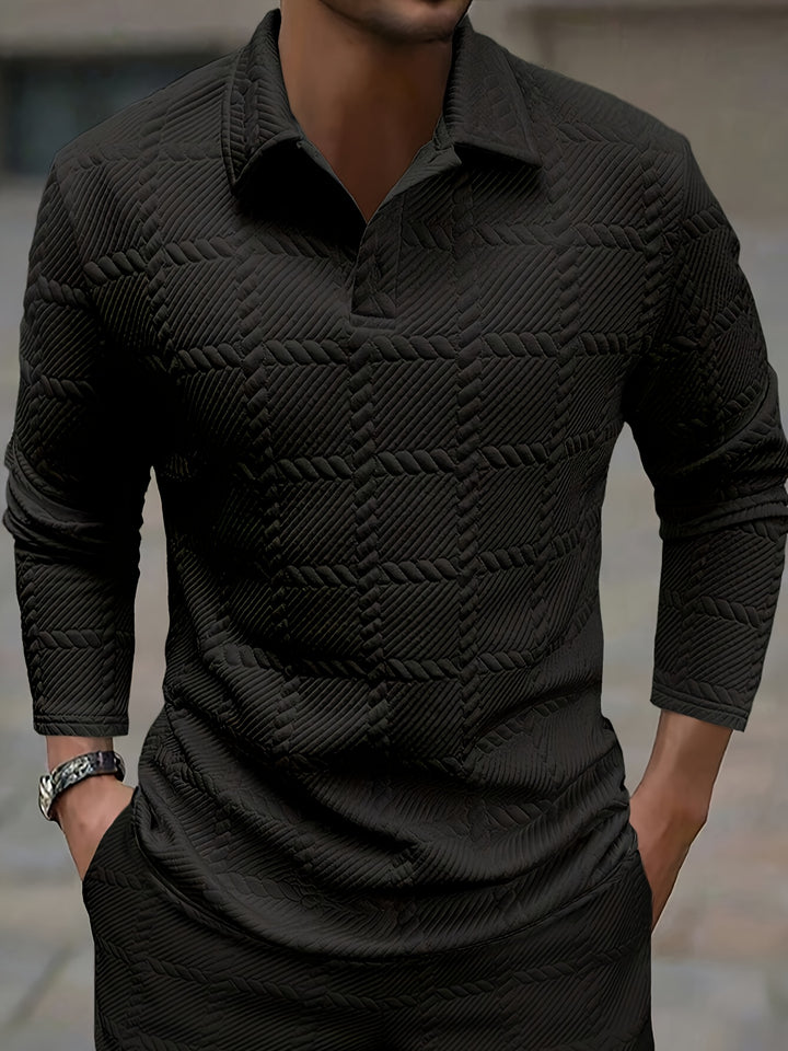 Camden | Men's Knit Jacquard Polo