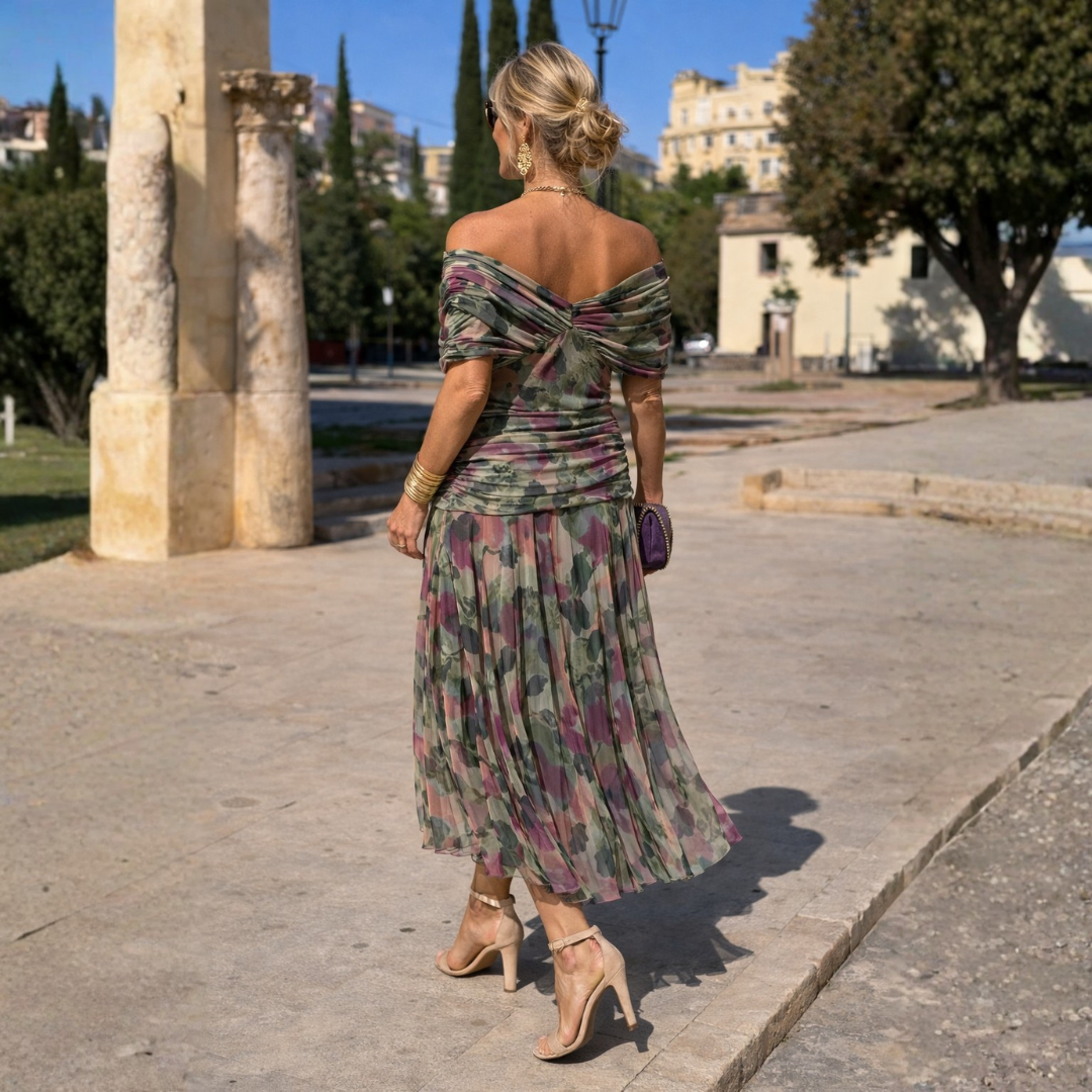 Annette | Draped V-Neck Maxi Dress