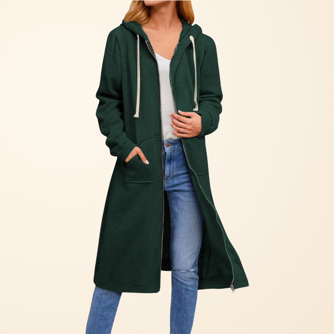 Brynn | Relaxed Zip-Up Longline Cardigan