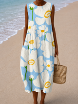 Noreen | Sleeveless Floral Midi Dress