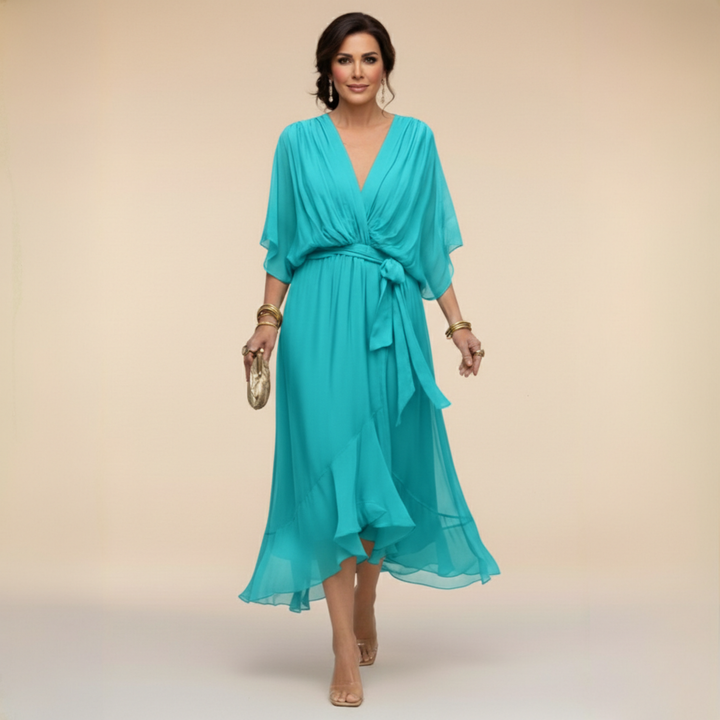 Delaney | Flowing V-Neck Midi Dress