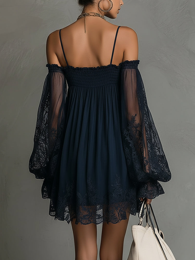 Celia | Off-Shoulder Lace Mini Dress
