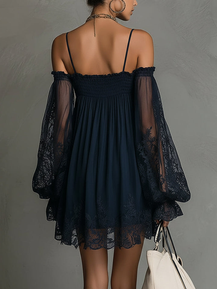 Celia | Off-Shoulder Lace Mini Dress