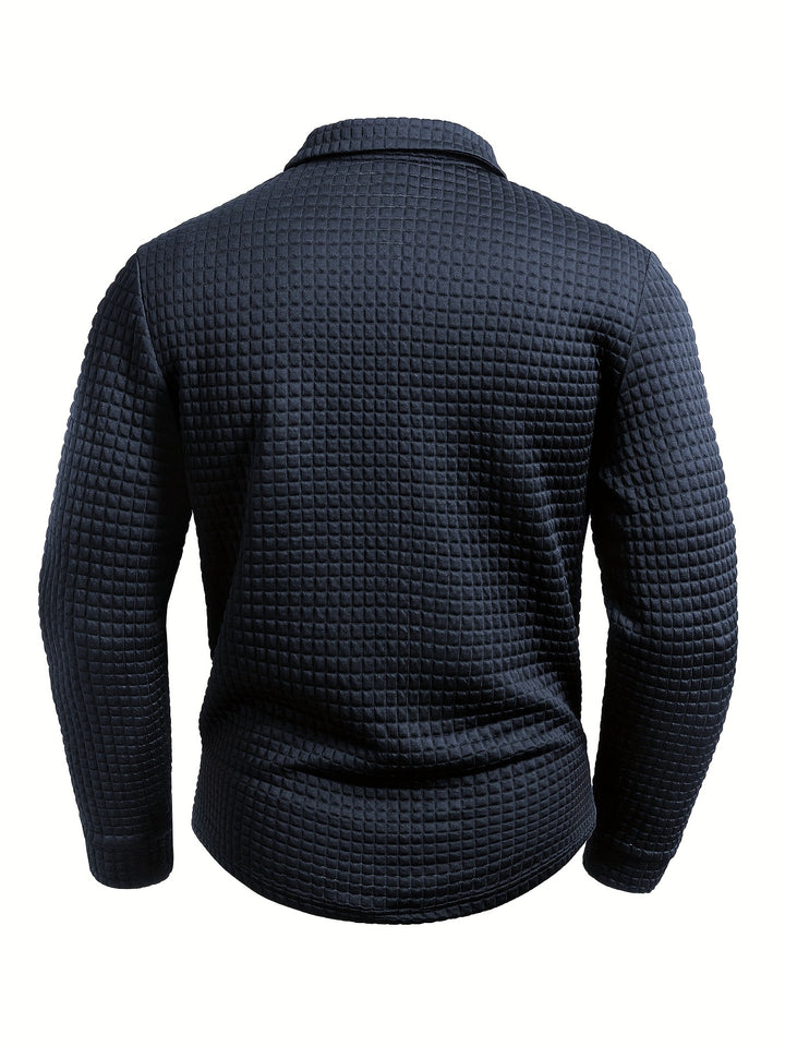 Hollis | Textured Long-Sleeve Polo Shirt