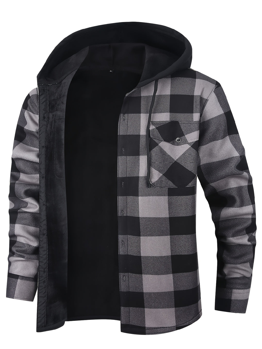 Nolan | Hooded Plaid Shirt Jacket