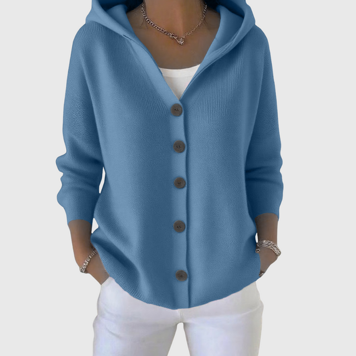 Lauren | Cozy Hooded Button Cardigan