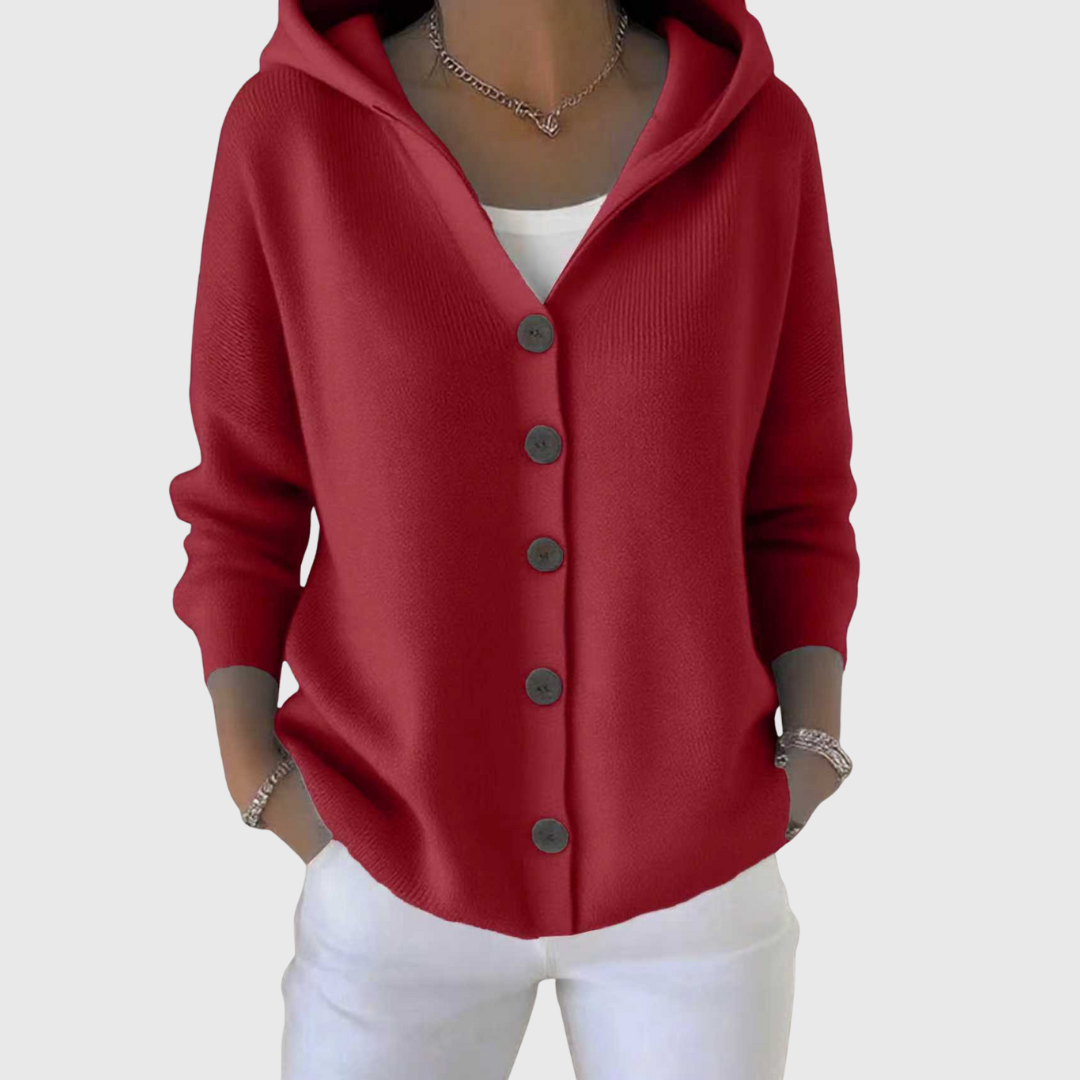 Lauren | Cozy Hooded Button Cardigan