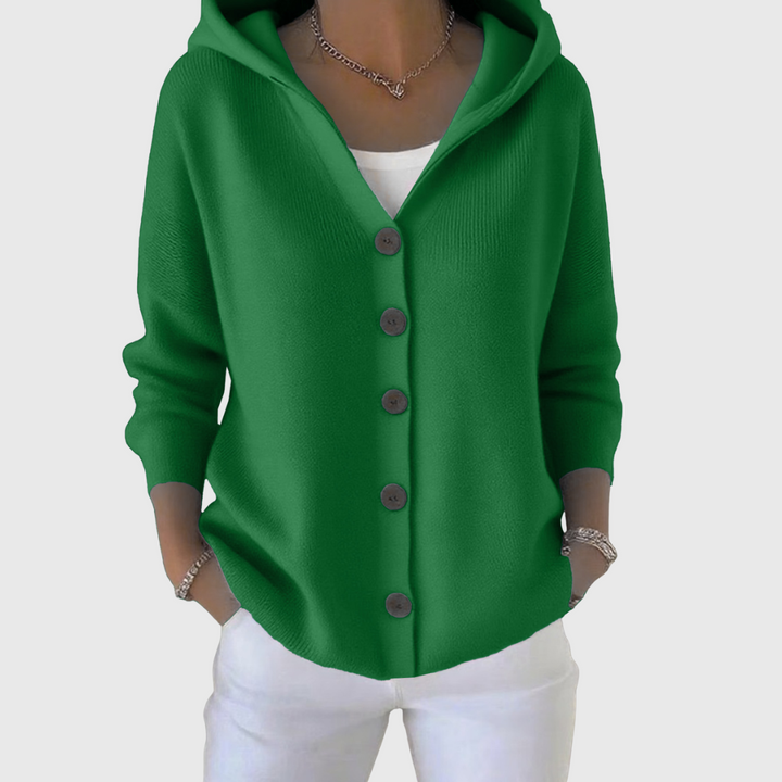 Lauren | Cozy Hooded Button Cardigan