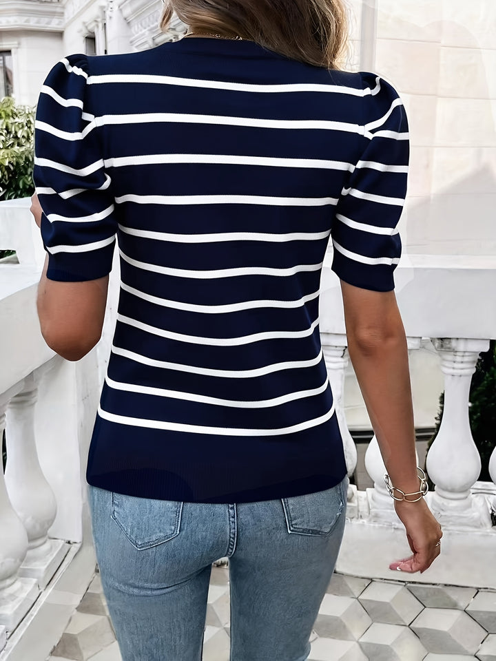 Gwendolyn | Striped Puff-Sleeve Top