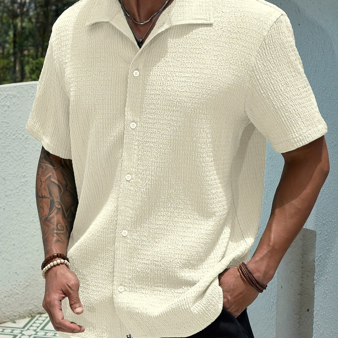Russell | Men's Textured Camp Collar Short Sleeve Shirt