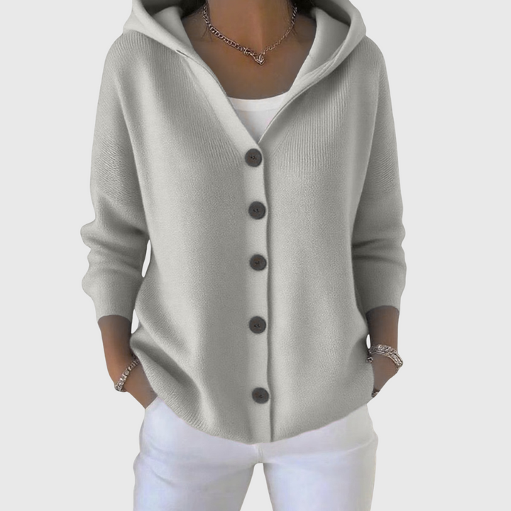 Lauren | Cozy Hooded Button Cardigan