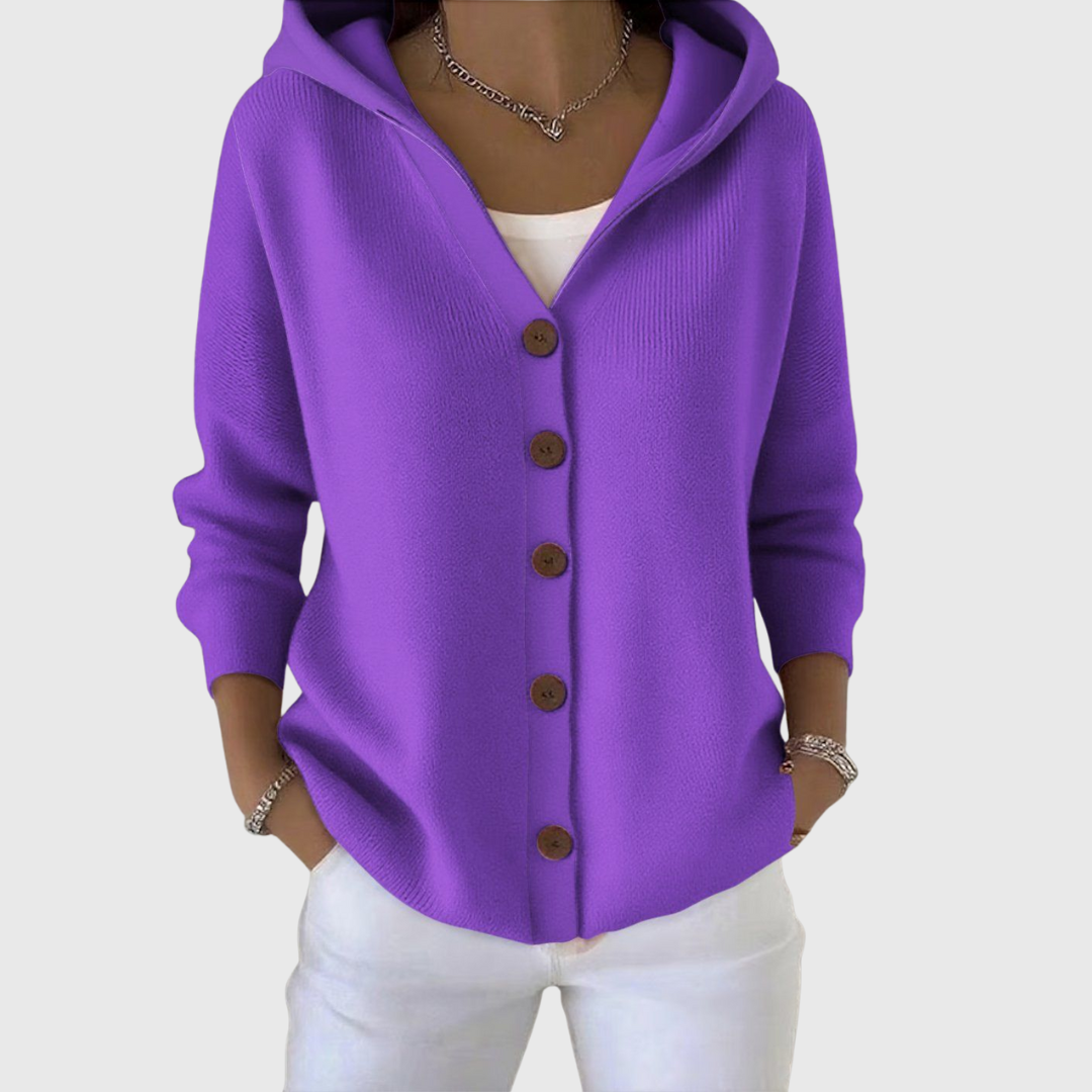Lauren | Cozy Hooded Button Cardigan