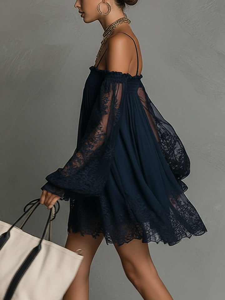 Celia | Off-Shoulder Lace Mini Dress