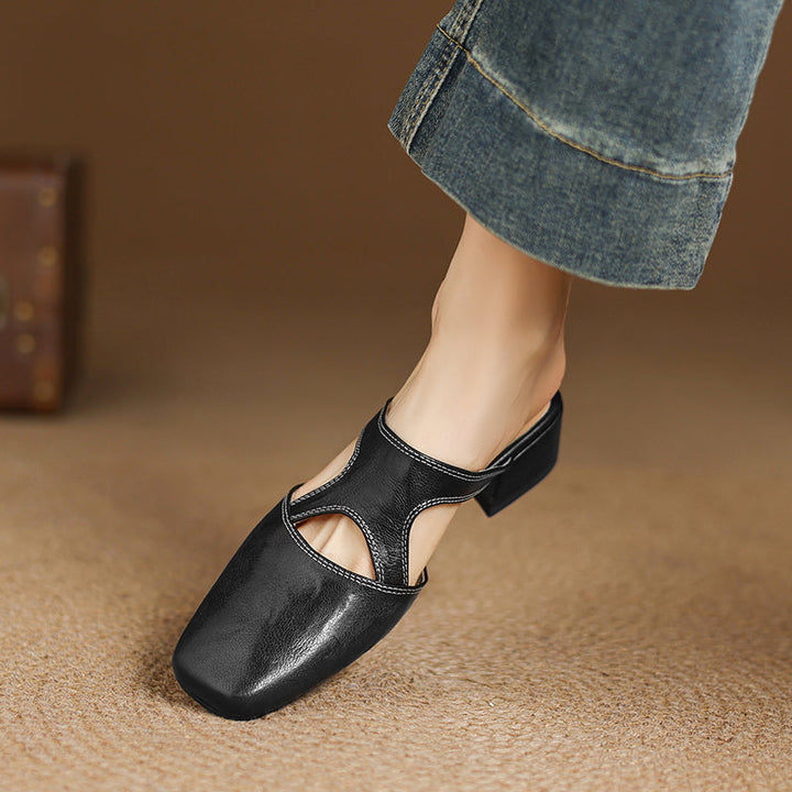 Brielle | Square-Toe Heeled Mules