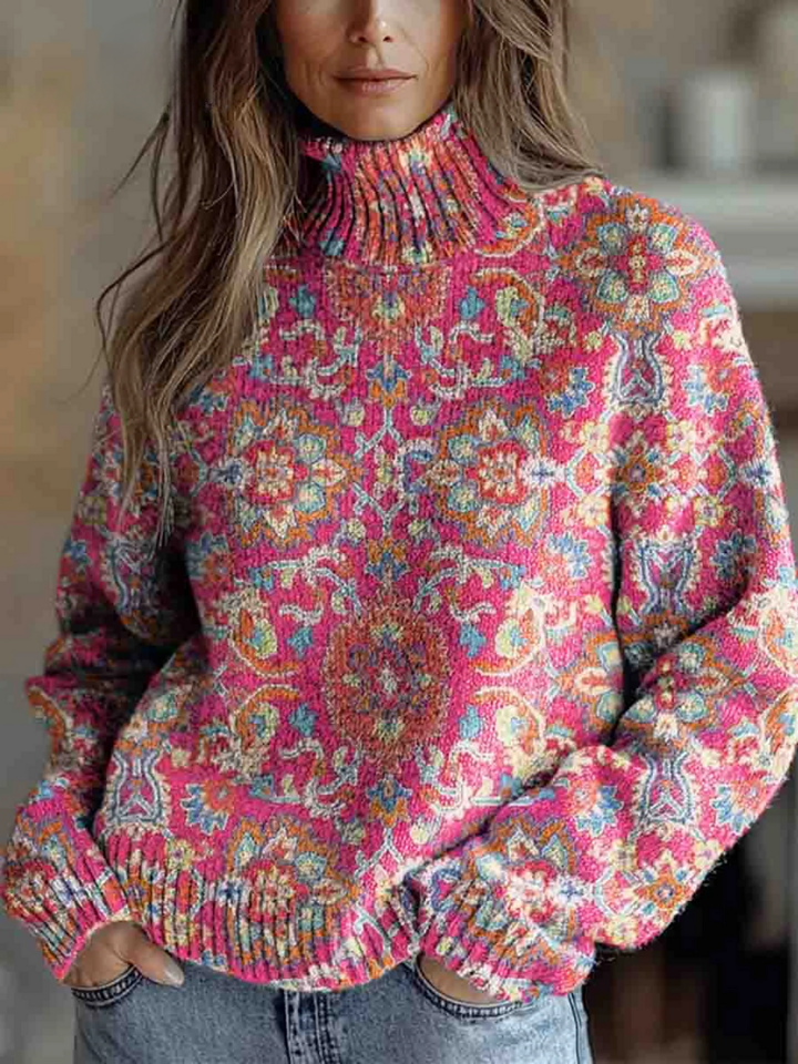Thea | Patterned Turtleneck Sweater